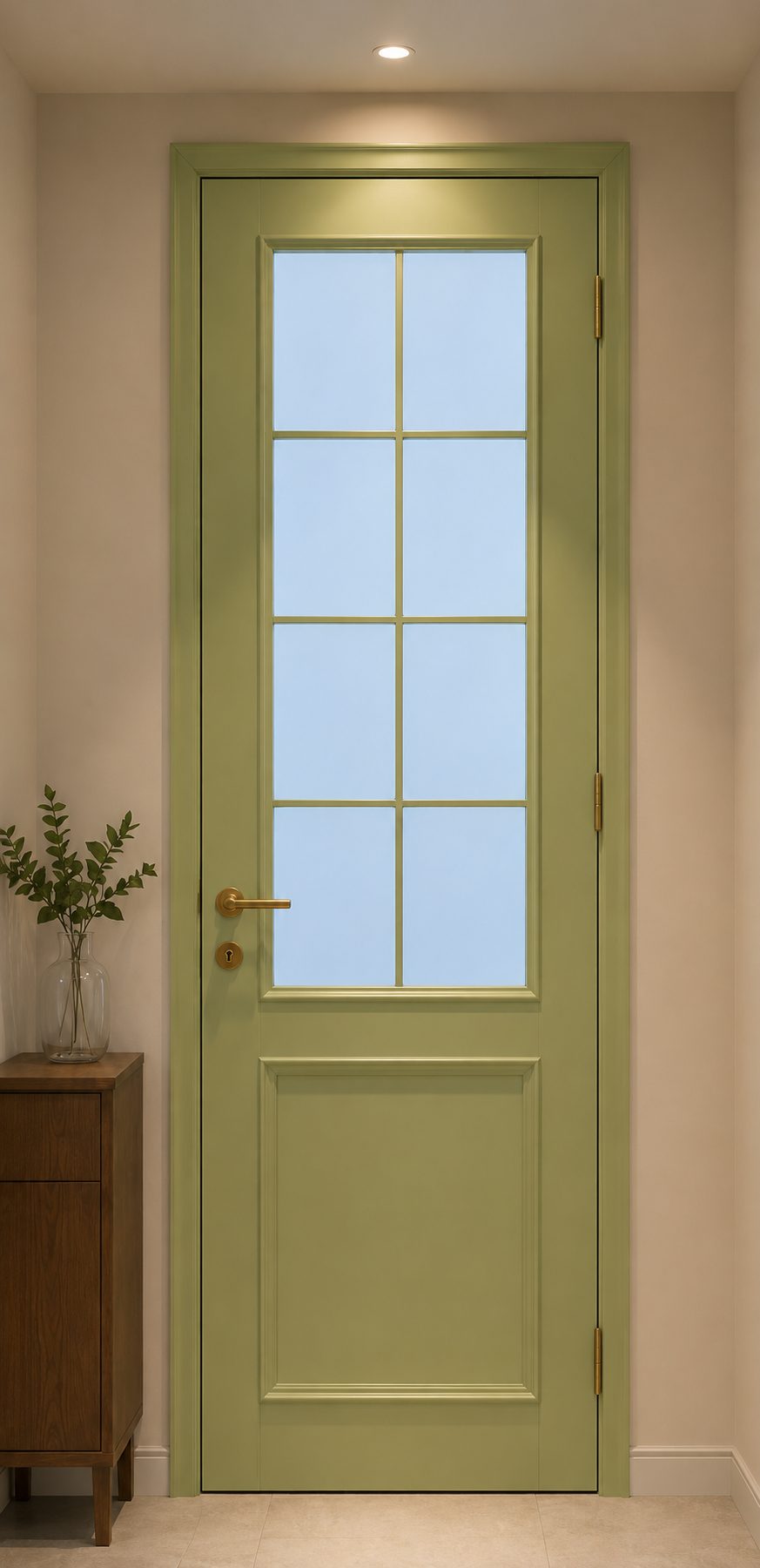 Waterproof aluminum door for bathroom interior application