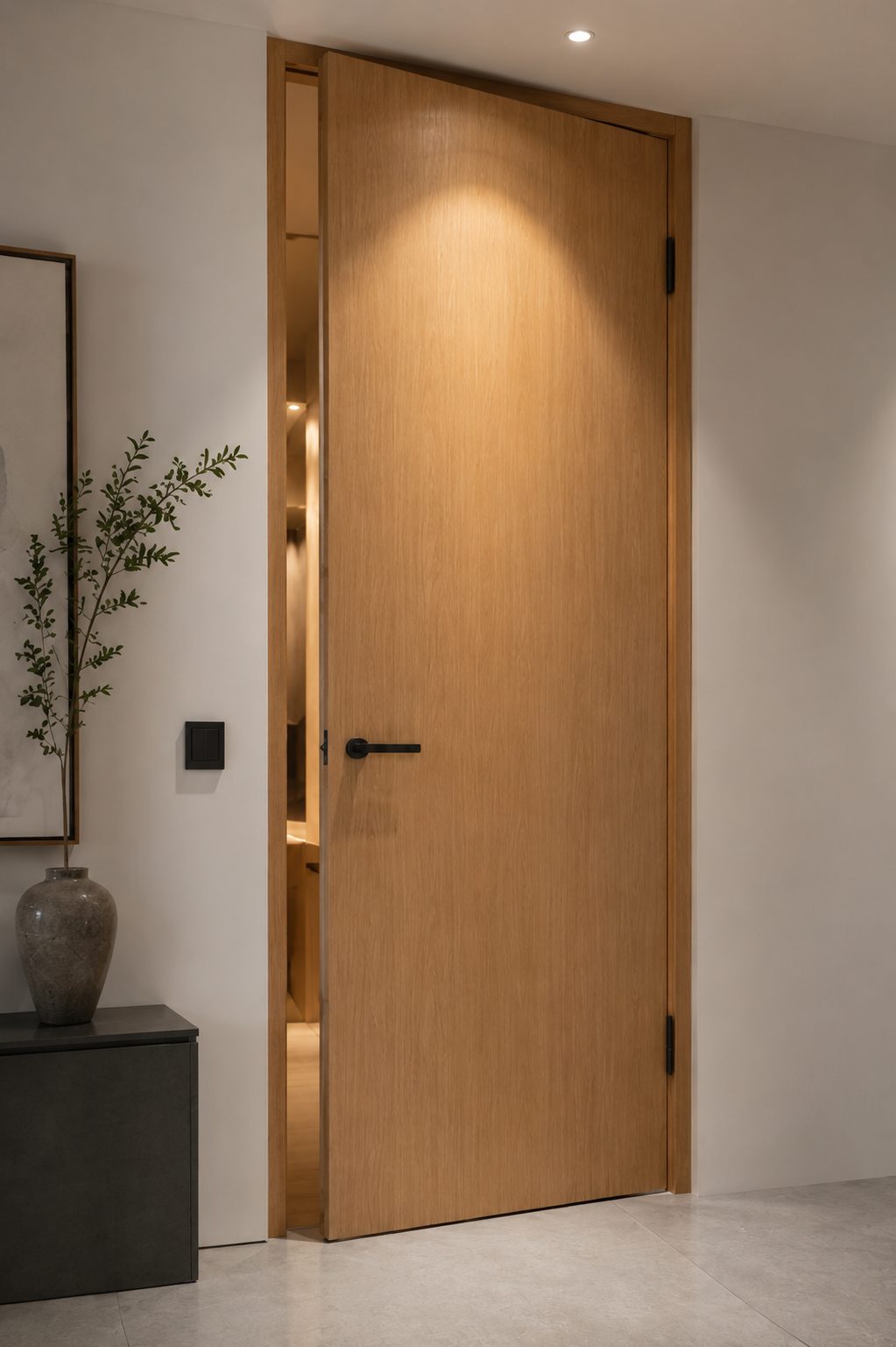 Aluminum interior door for kitchen and moisture-prone areas